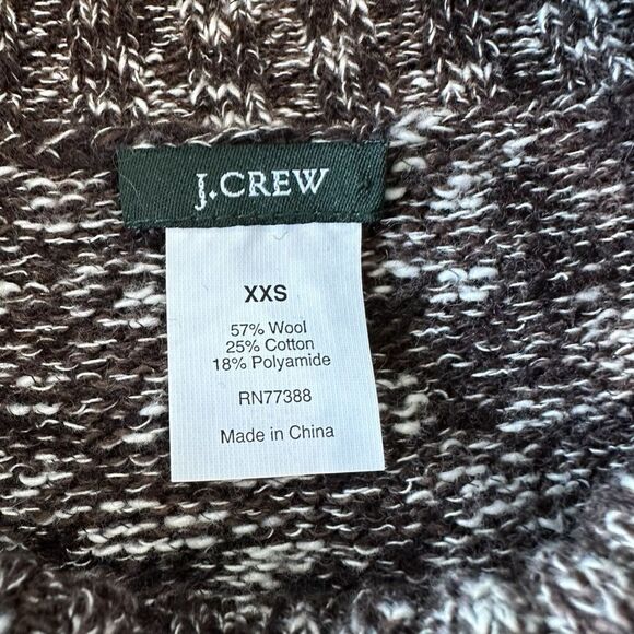 VTG J. Crew Wool‎ Blend Chocolate Brown Marled Turtleneck Knit Sweater, XXS - Picture 6 of 10